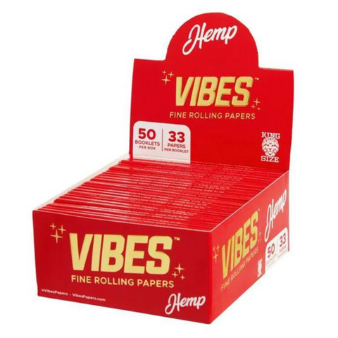 VIBES Red | Hemp Papers King Size Ultra Thin - Gebleicht